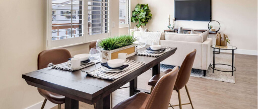 Small dining room in independent living apartment